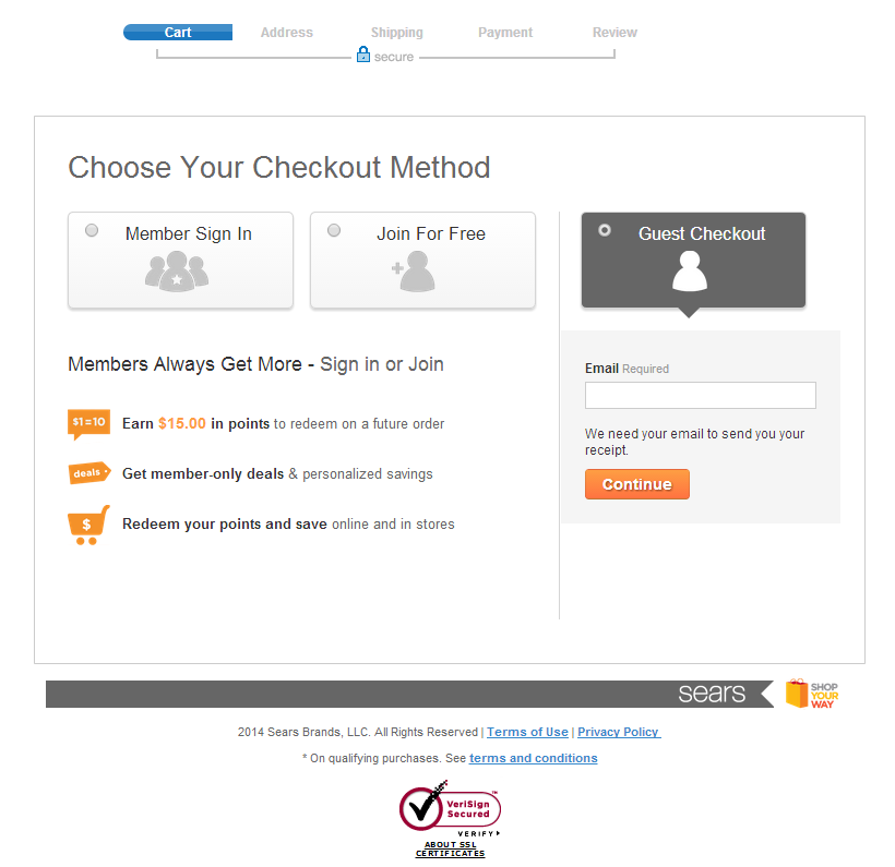 e-commerce checkout guideline examples for websites | Clarity